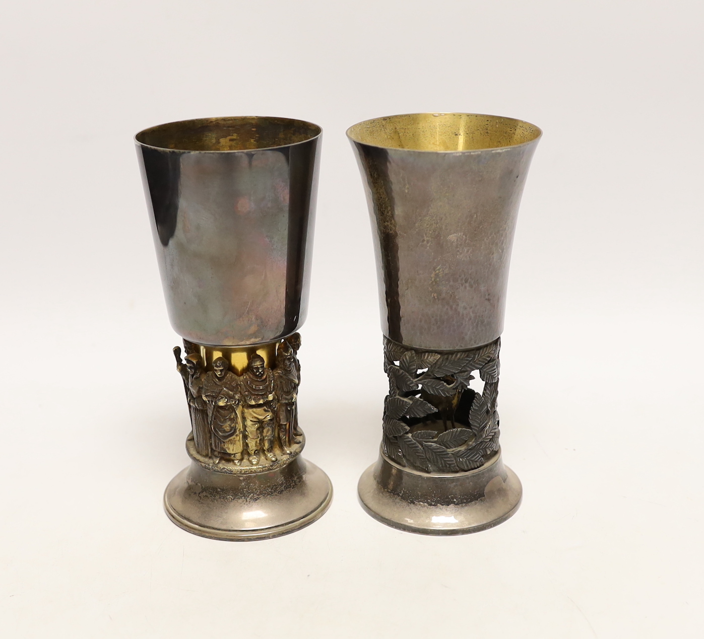 Two commemorative silver beakers, the first by Order of the Epping Forest Centenary Trust, numbered 183/500 to mark the Centenary in 1978 of the Corporations Role as the Conservator's of the Forest and number 770 of 900